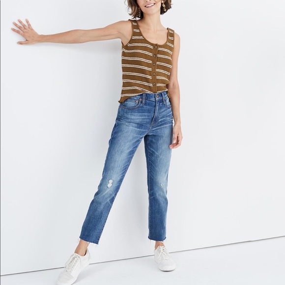Madewell High Rise Slim crop Boyjean (Size: 26) - Picture 2 of 8